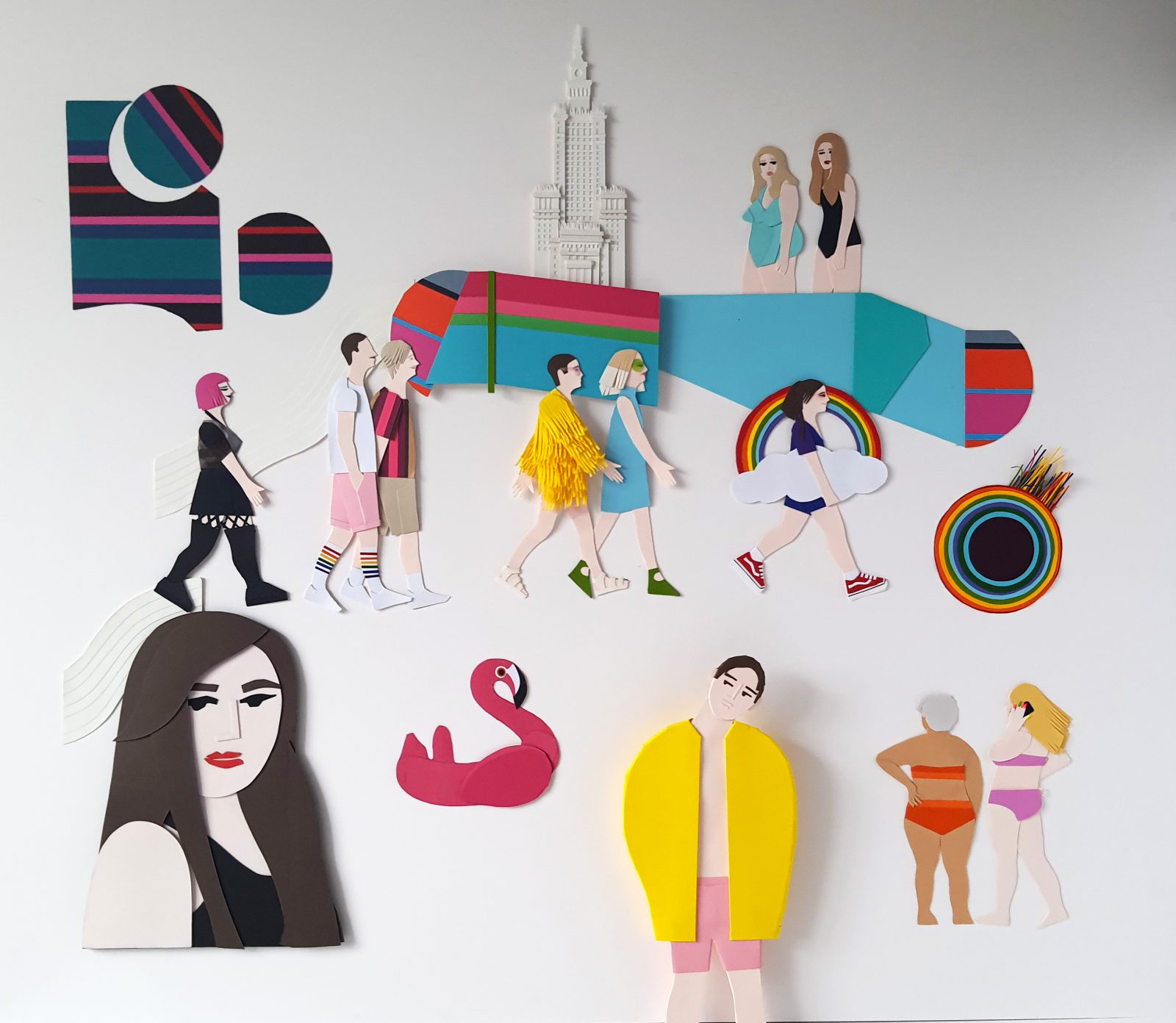 Kasia Kmita, "Parade", acrylic, paper, glue, 2020