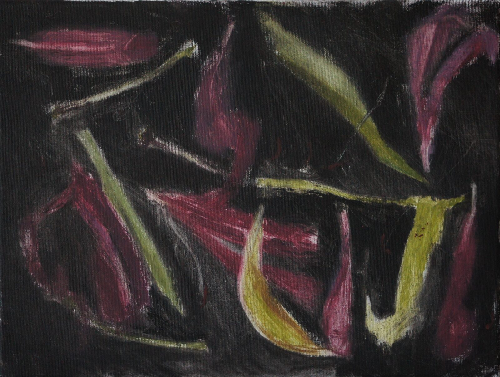 Łukasz Stokłosa, Lilia, 2019, olej na płótnie, 30x40 cm