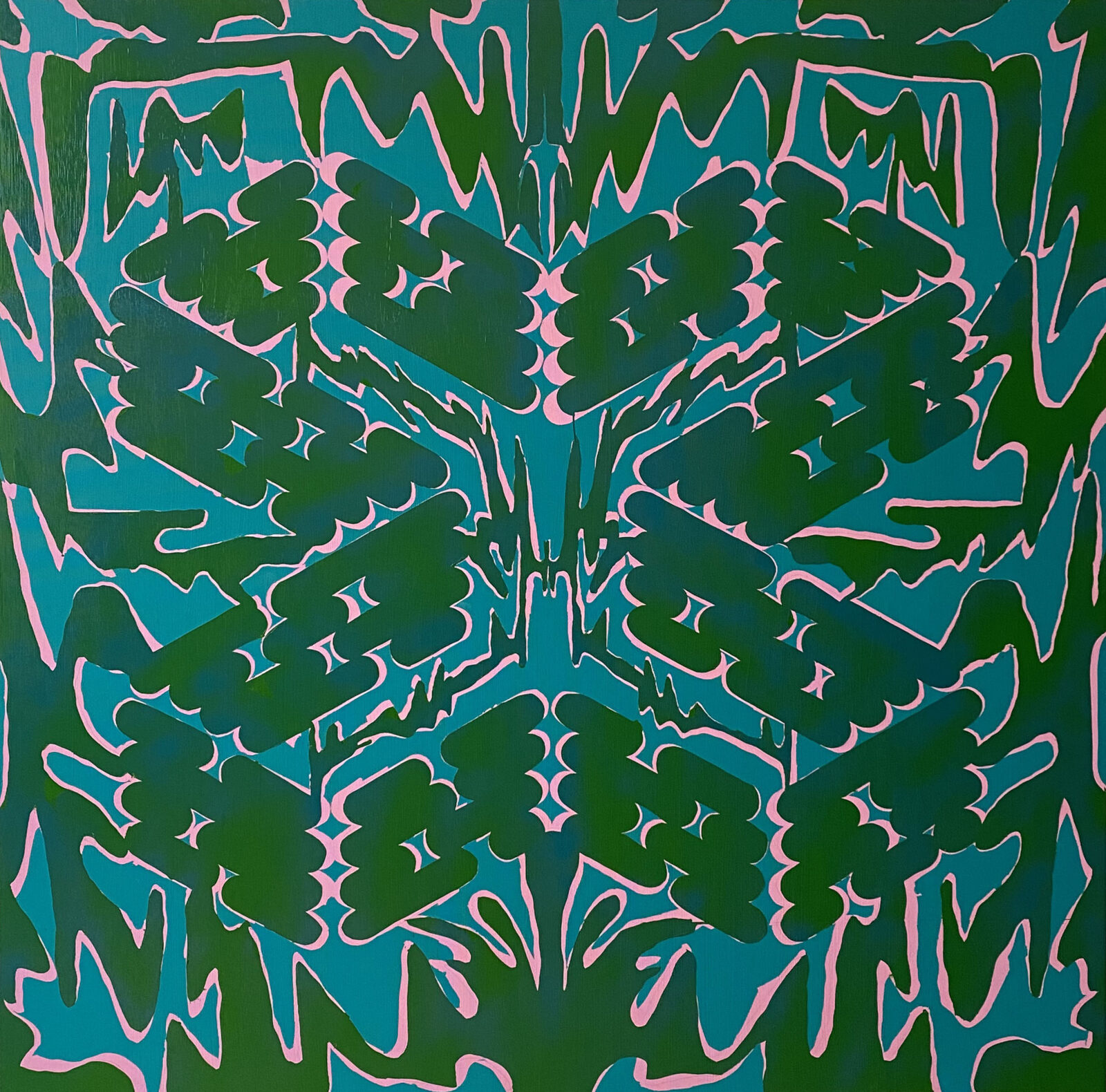 "Traditional trip", 2020, acrylic and oil on canvas, 150x150 cm
