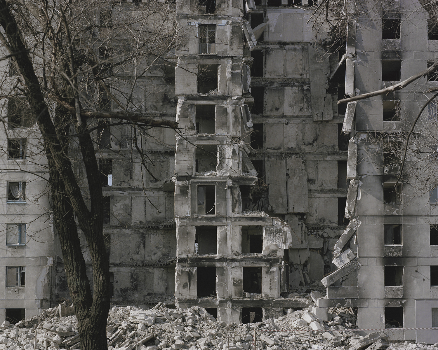 from the series Sparks: Bombarded building, Lysychansk, Donbass (war zone)