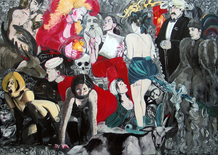 Before the Orgy, 2012, oil on canvas, 150x210 cm (painting dedicated to A. Zaucha and P. Klossowski)