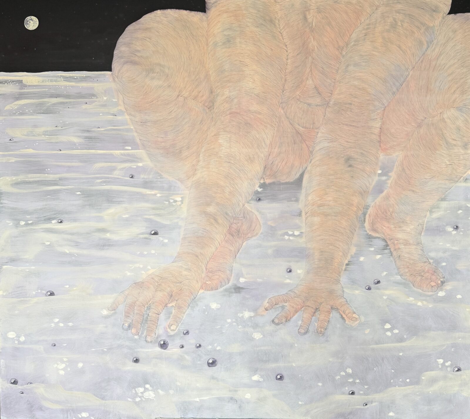 Anna Maria Zuzela Mam wrażenie, że jak o czymś mówię, to nabiera to realnego kształtu, 2025, olej na płótnie, 160x180 cm